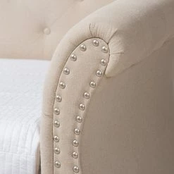 Baxton Studio Cherine Grey Twin Daybed Beige Khaki 7 Baxton Studio Cherine Grey Twin Daybed Beige Khaki -Baxton Studio Sales unnamed file 3076