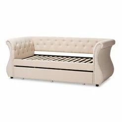 Baxton Studio Cherine Grey Twin Daybed Beige Khaki 8 Baxton Studio Cherine Grey Twin Daybed Beige Khaki -Baxton Studio Sales unnamed file 3077