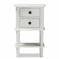 Baxton Studio Audrey White Nightstand