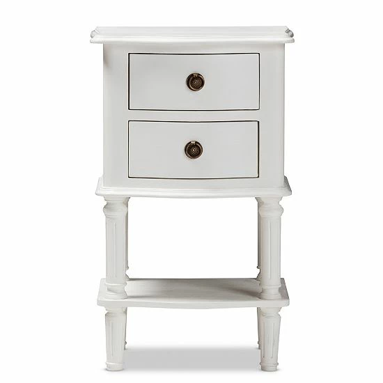 Baxton Studio Audrey White Nightstand 1 Baxton Studio Audrey White Nightstand