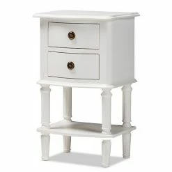 Baxton Studio Audrey White Nightstand 11 Baxton Studio Audrey White Nightstand -Baxton Studio Sales unnamed file 3081
