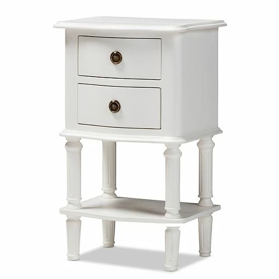 Baxton Studio Audrey White Nightstand 3 Baxton Studio Audrey White Nightstand - Image 3
