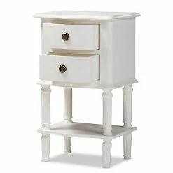 Baxton Studio Audrey White Nightstand 12 Baxton Studio Audrey White Nightstand -Baxton Studio Sales unnamed file 3082