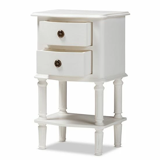 Baxton Studio Audrey White Nightstand 4 Baxton Studio Audrey White Nightstand - Image 4
