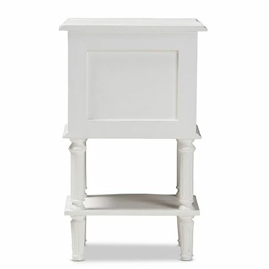 Baxton Studio Audrey White Nightstand 6 Baxton Studio Audrey White Nightstand - Image 6