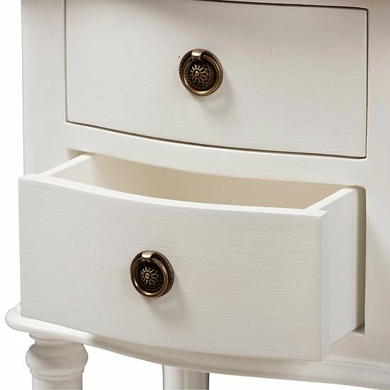 Baxton Studio Audrey White Nightstand 7 Baxton Studio Audrey White Nightstand - Image 7