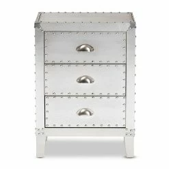 Baxton Studio Claude Silver 3-Drawer Nightstand 9 Baxton Studio Claude Silver 3-Drawer Nightstand -Baxton Studio Sales unnamed file 3090
