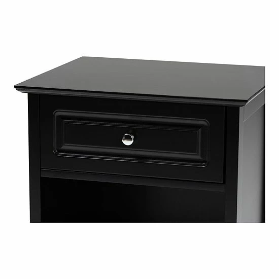 Baxton Studio Chase Nightstand Table Black 5 Baxton Studio Chase Nightstand Table Black - Image 5