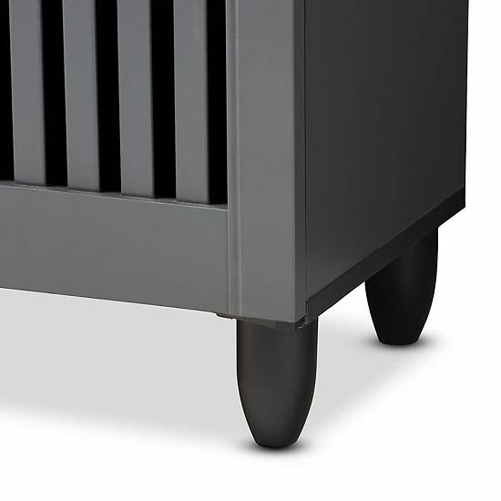 Baxton Studio Fernanda Charcoal Shoe Cabinet 5 Baxton Studio Fernanda Charcoal Shoe Cabinet - Image 5