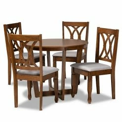 Baxton Studio Aggie Dining Table & Chair 5-piece Set