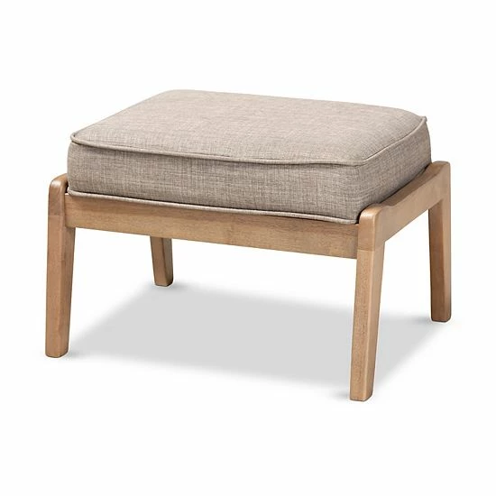 Baxton Studio Sigrid Ottoman Dark Brown Oak 4 Baxton Studio Sigrid Ottoman Dark Brown Oak - Image 4