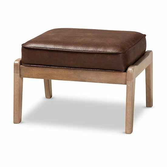 Baxton Studio Sigrid Ottoman Dark Brown Oak 5 Baxton Studio Sigrid Ottoman Dark Brown Oak - Image 5