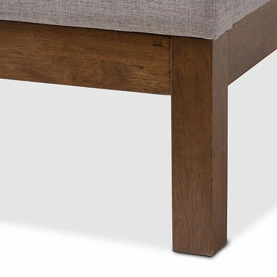 Baxton Studio Louvain Bed Gray Beige 5 Baxton Studio Louvain Bed Gray Beige - Image 5