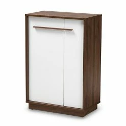 Baxton Studio Mette Medium Brown Shoe Cabinet