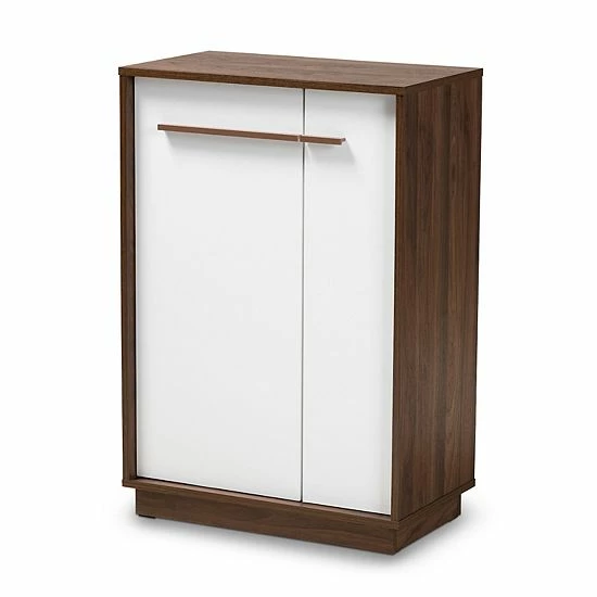 Baxton Studio Mette Medium Brown Shoe Cabinet 1 Baxton Studio Mette Medium Brown Shoe Cabinet