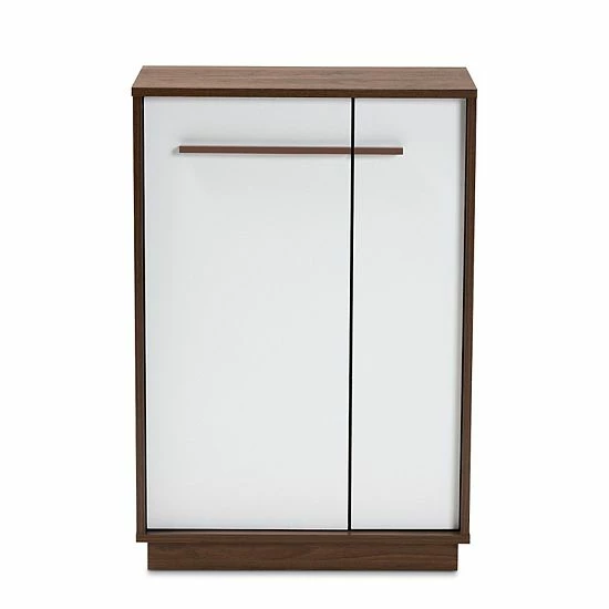 Baxton Studio Mette Medium Brown Shoe Cabinet 7 Baxton Studio Mette Medium Brown Shoe Cabinet - Image 7