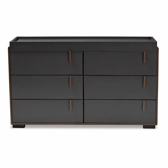 Baxton Studio Rikke Charcoal Dresser 3 Baxton Studio Rikke Charcoal Dresser - Image 3