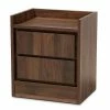 Baxton Studio Hale Nightstand Table Walnut Brown