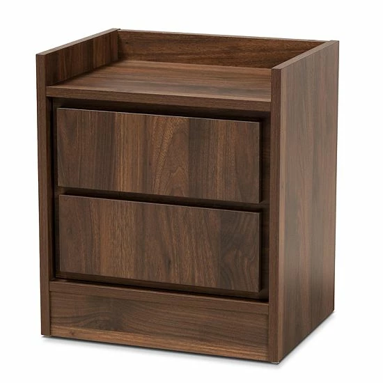 Baxton Studio Hale Nightstand Table Walnut Brown 1 Baxton Studio Hale Nightstand Table Walnut Brown