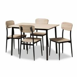 Baxton Studio Honore Light Brown Dining Set