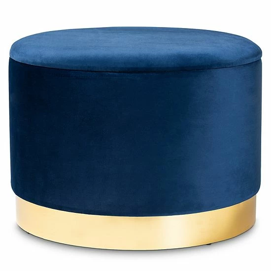 Baxton Studio Marisa Storage Ottoman Blue 7 Baxton Studio Marisa Storage Ottoman Blue - Image 7