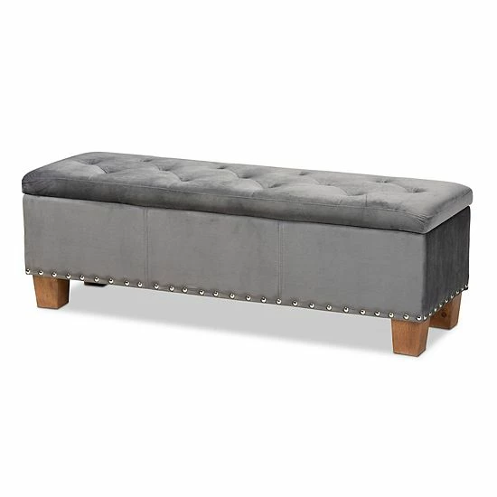 Baxton Studio Hannah Storage Ottoman Navy 7 Baxton Studio Hannah Storage Ottoman Navy - Image 7