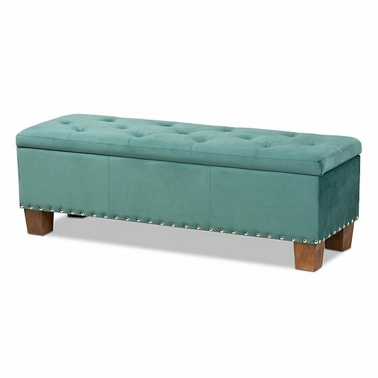 Baxton Studio Hannah Storage Ottoman Navy 9 Baxton Studio Hannah Storage Ottoman Navy - Image 9