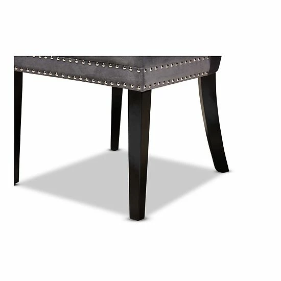 Baxton Studio Remy Dining Chair 2-Piece Set Gray Espresso 7 Baxton Studio Remy Dining Chair 2-Piece Set Gray Espresso - Image 7