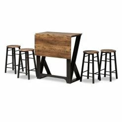 Baxton Studio Richard Pub Table & Stool 5-piece Set