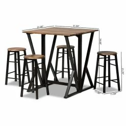 Baxton Studio Richard Pub Table & Stool 5-piece Set -Baxton Studio Sales unnamed file 3312