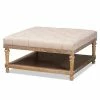 Baxton Studio Kelly Ottoman Beige Gray Washed