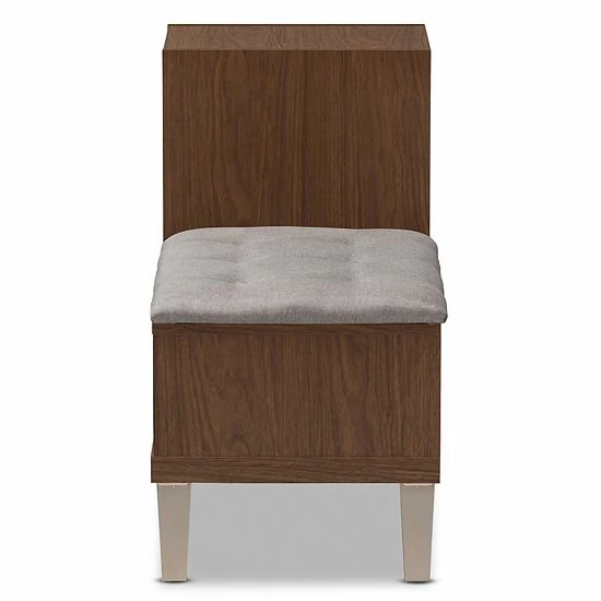 Baxton Studio Modern Walnut 3-Drawer Shoe Storage Bench 3 Baxton Studio Modern Walnut 3-Drawer Shoe Storage Bench - Image 3