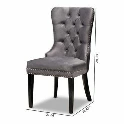 Baxton Studio Remy Dining Chair 2-Piece Set Gray Espresso 17 Baxton Studio Remy Dining Chair 2-Piece Set Gray Espresso -Baxton Studio Sales unnamed file 34