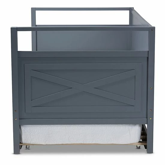 Baxton Studio Cintia Twin Daybed & Trundle Bed White 7 Baxton Studio Cintia Twin Daybed & Trundle Bed White - Image 7