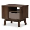 Baxton Studio Mid-Century Two-Tone Nightstand
