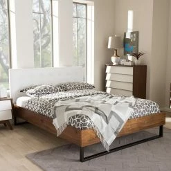 Baxton Studio Mitchell Industrial Platform Bed Light Beige -Baxton Studio Sales unnamed file 3414