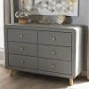 Baxton Studio Jonesy Upholstered 6-Drawer Dresser Light Beige