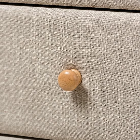 Baxton Studio Jonesy Upholstered 6-Drawer Dresser Light Beige 5 Baxton Studio Jonesy Upholstered 6-Drawer Dresser Light Beige - Image 5