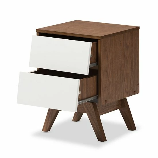 Baxton Studio Hildon 2-Drawer Nightstand 3 Baxton Studio Hildon 2-Drawer Nightstand - Image 3