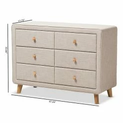 Baxton Studio Jonesy Upholstered 6-Drawer Dresser Light Beige 13 Baxton Studio Jonesy Upholstered 6-Drawer Dresser Light Beige -Baxton Studio Sales unnamed file 3420