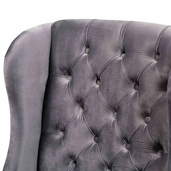 Baxton Studio Lamont Tufted Dining Chair Navy Blue Dark Brown 6 Baxton Studio Lamont Tufted Dining Chair Navy Blue Dark Brown - Image 6