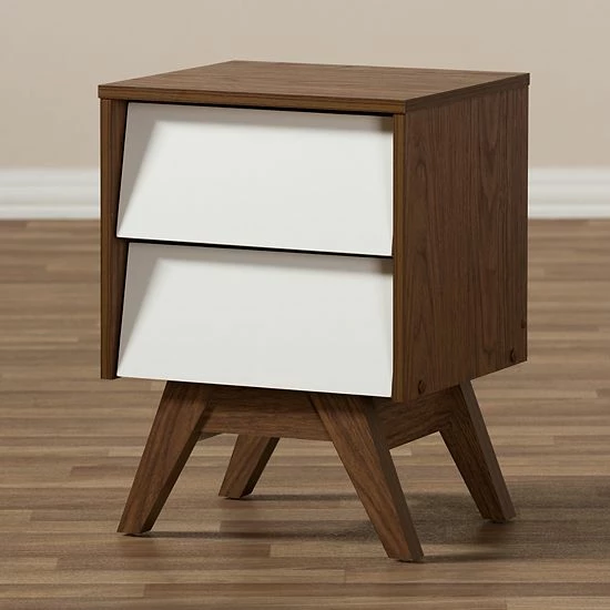 Baxton Studio Hildon 2-Drawer Nightstand 6 Baxton Studio Hildon 2-Drawer Nightstand - Image 6