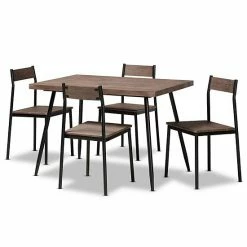 Baxton Studio Mave Dining Table & Chair 5-piece Set
