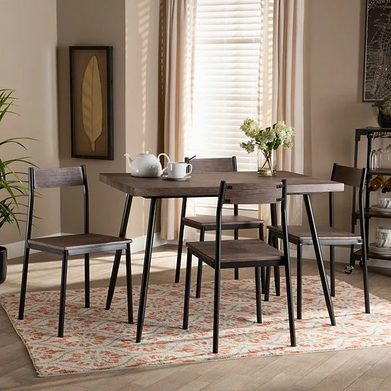 Baxton Studio Mave Dining Table & Chair 5-piece Set 2 Baxton Studio Mave Dining Table & Chair 5-piece Set - Image 2