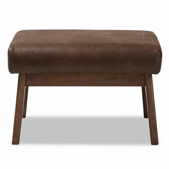 Baxton Studio Bianca Mid-Century Modern Ottoman 2 Baxton Studio Bianca Mid-Century Modern Ottoman - Image 2