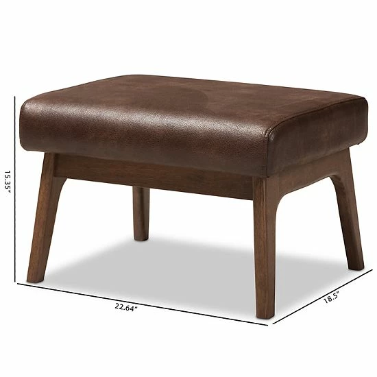 Baxton Studio Bianca Mid-Century Modern Ottoman 6 Baxton Studio Bianca Mid-Century Modern Ottoman - Image 6
