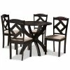 Baxton Studio Quinlan Brown 5-Piece Dining Set