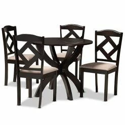 Baxton Studio Quinlan Brown 5-Piece Dining Set