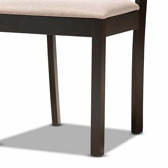 Baxton Studio Quinlan Brown 5-Piece Dining Set 7 Baxton Studio Quinlan Brown 5-Piece Dining Set - Image 7