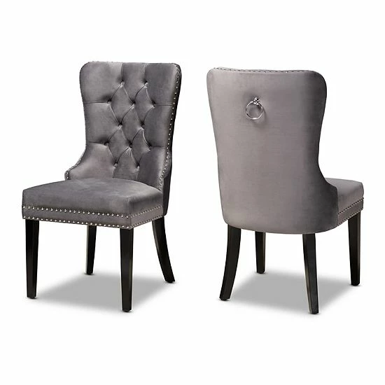 Baxton Studio Remy Dining Chair 2-Piece Set Gray Espresso 10 Baxton Studio Remy Dining Chair 2-Piece Set Gray Espresso - Image 10